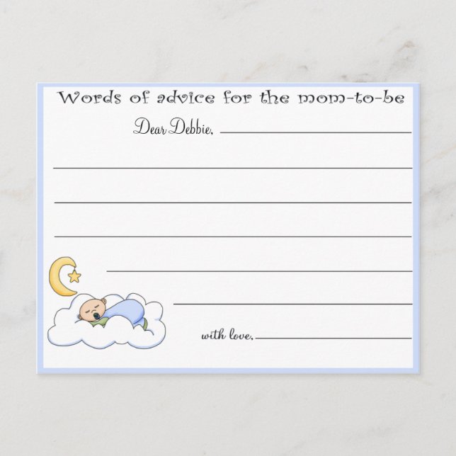 Bebé - Tarjetas Baby Shower Advance (Anverso)