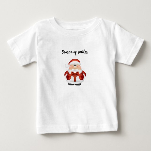 Bebé “Temporada de Sonrisas.” – Camiseta de Navidad par (Anverso)