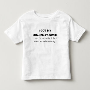 Bebé "Tengo la nariz de mi abuela" niños/bebés Camiseta