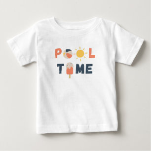 Bebé tiempo de pool. Camiseta para bebés y tiendas