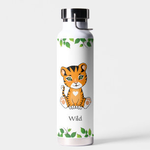 Bebé Tigre Salvaje Adorable en Botella de Agua Bla