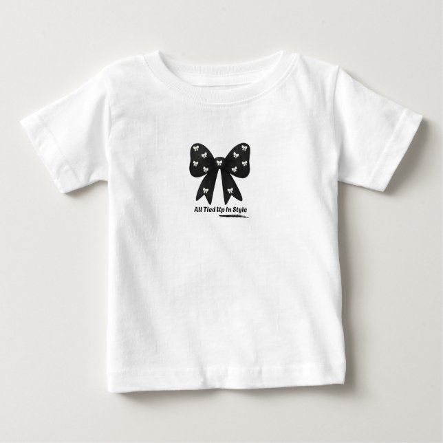 Bebé Todo Atado Con Estilo – Camiseta De Lazo Minimalis (Anverso)