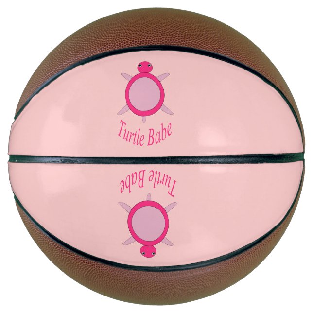 Bebé Tortuga Rosa Lindo Balones de Baloncesto (Anverso)