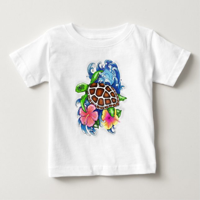 Bebé Tortugas tropicales de mar camiseta pequeña (Anverso)