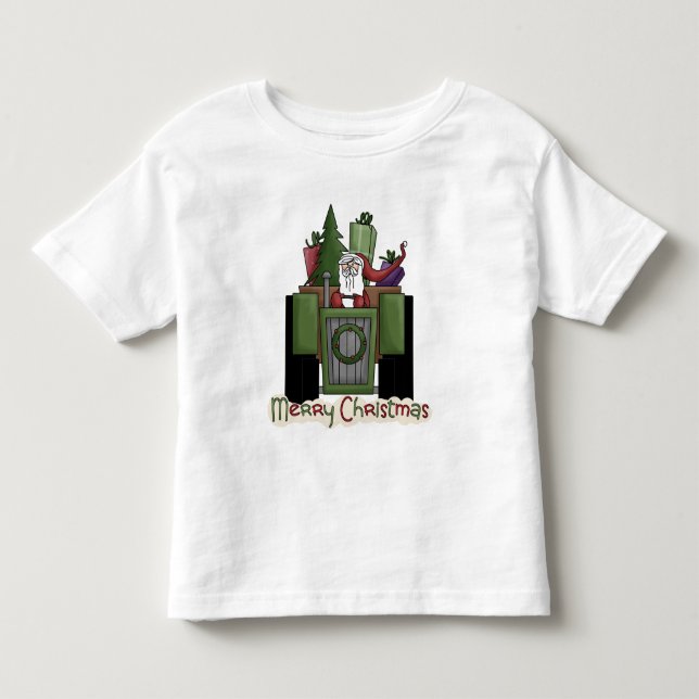 Bebé Tractor Conducción de camiseta de niños de Santa B (Anverso)