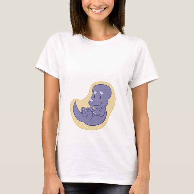 Bebé Triceratops Camisa de Maternidad (Anverso)