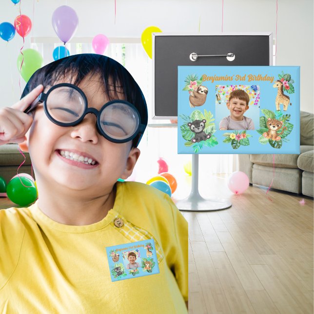 Bebé tropical Animales botón Niños Favor de Cumple (Subido por el creador)