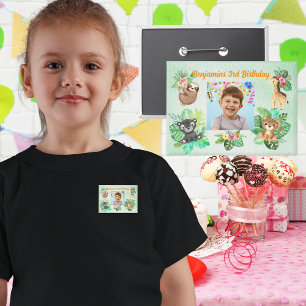 Bebé tropical Animales botón Niños Favor de Cumple