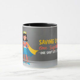 Bebe tu fuerza: Taza de enfermera superheroína