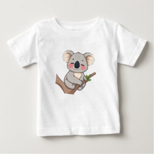 Bebé Un Koala aferrado a una camiseta de rama de árbol