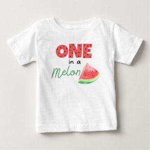 Bebé Una en una camiseta de cumpleaños de Melón