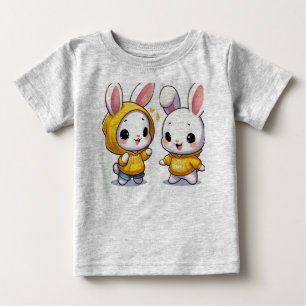 Bebé una linda camiseta de conejo