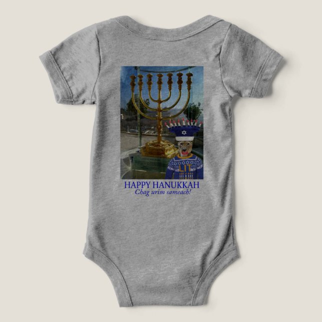 bebé una pieza. ¡Feliz Hanukkah! (Diseño Reverso )