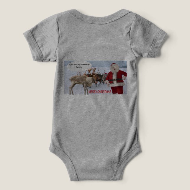 bebé una pieza feliz navidad santa cerdo (Diseño Reverso )