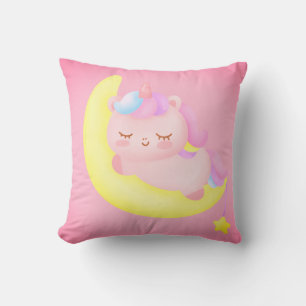 Bebé Unicornio Durmiendo En El Cojín decorativo De