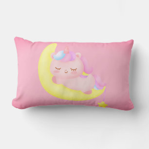 Bebé Unicornio Durmiendo En La Almohada Lumbar De