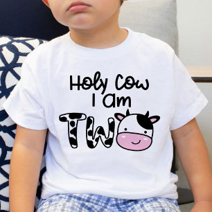 Bebé Vaca Santa Soy Dos Chicas Camiseta De Cumpleaños