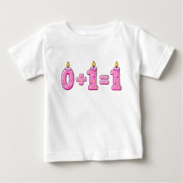 Bebé Vela de Cumpleaños con Glaseado Rosa para Camiseta