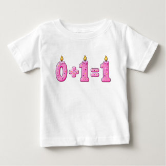 Bebé Vela de Cumpleaños con Glaseado Rosa para Camiseta