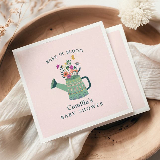 Bebé verde rosado en la servilleta de papel de Bab (Subido por el creador)
