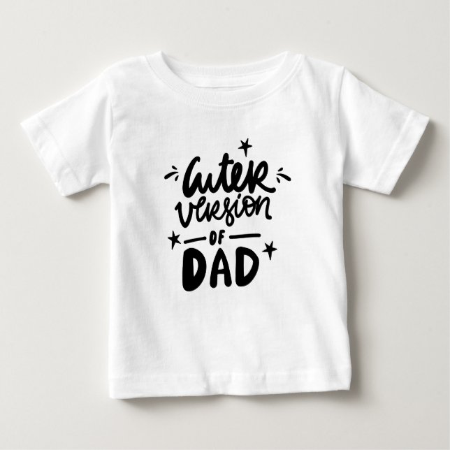 Bebé Versión más corta de la divertida camiseta de papá (Anverso)