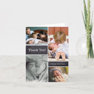 Bebé vertical Gracias anuncio de nacimiento