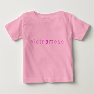 BEBÉ VIETNAMITA ROSADO INFANTIL DE LA CAMISETA