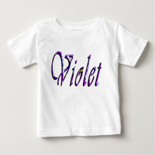 Bebé Violeta, nombre de Chicas, logotipo, camiseta blan
