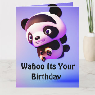 Bebé volador Panda, tarjeta de cumpleaños Jumbo