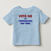 Vote no en la camiseta del niño del tiempo de la