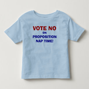 Bebé Vote no en la camiseta del niño del tiempo de la