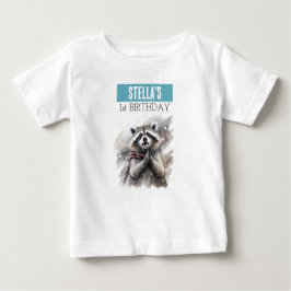 Bebé Winter Vibes Raccoon - Camiseta de primer cumpleañ