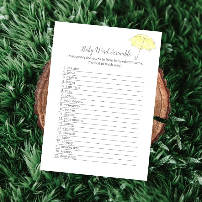 Bebé Word Scramble Baby Sprinkke Game Card (Subido por el creador)