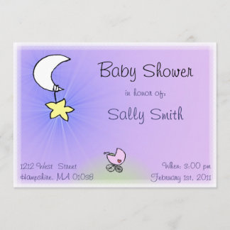 Bebé y luna - Invitaciones a la ducha para bebés