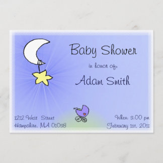 Bebé y luna - Invitaciones para la ducha para bebé