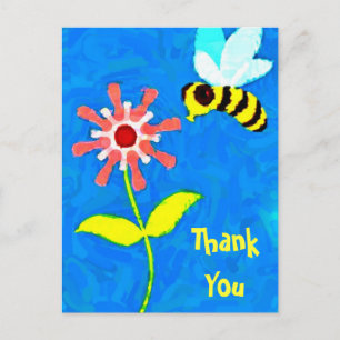 Bebé y Personalizado de flores gracias postal