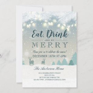 Bebe y sé con la tarjeta navideña de fiesta