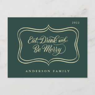 Bebe y sé feliz marco dorado clásico de Navidad