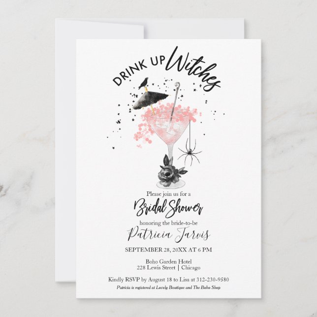 Bebed hasta el final Invitación para Despedida de  (Anverso)