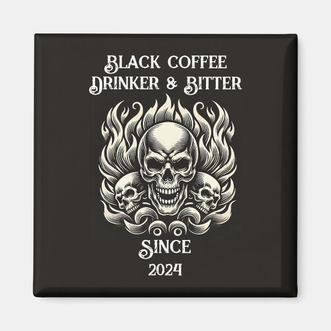 Beber de café negro personalizado y imán amargo (Frente)