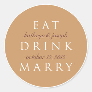 BEBER MARRY mocha etiqueta de favor de boda marrón