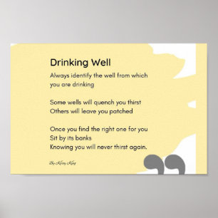 Beber poema amarillo decoración de arte en la pare