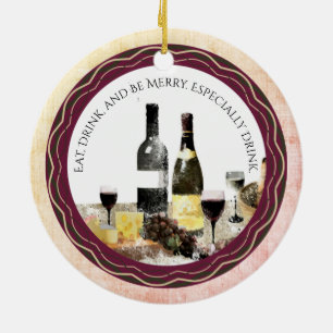 Beber ser buen vino adorno navideño