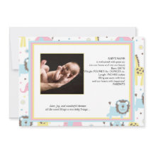 Bebés Animales Invitación de Lino Azul