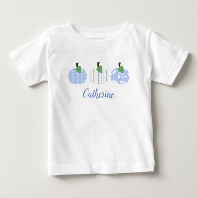 Bebés Chicas Calabaza Azul Luz Trio Camiseta (Anverso)