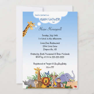 Bebés de la jungla dulce ducha o invitación de cum
