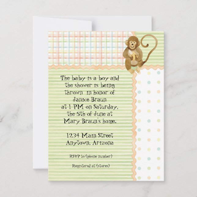 Bebés de la selva, invitación 3 de la fiesta de (Anverso)