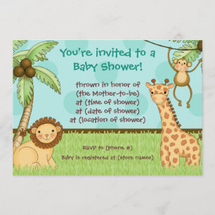 Bebés de la selva - invitación de Baby Shower