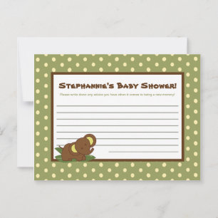 Bebés de selva con tarjeta de consejo para escritu