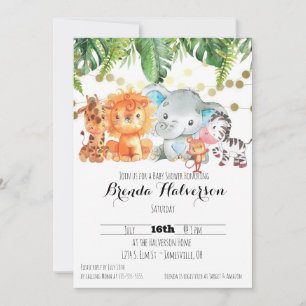 Bebés de selva, tarjetas de invitación de Baby Sho